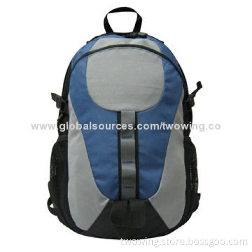 Hiking backpack with one main compartment, special webbing hip belt, 600D x 600D polyester fabric
